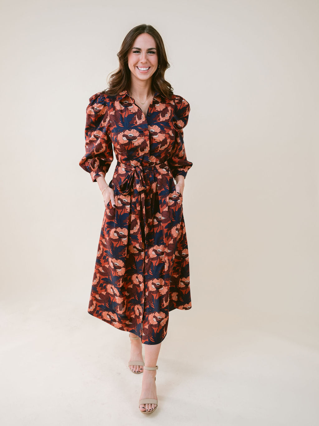 Floral Print Long Sleeve Dress in Tana Lawn Cotton/liberty of