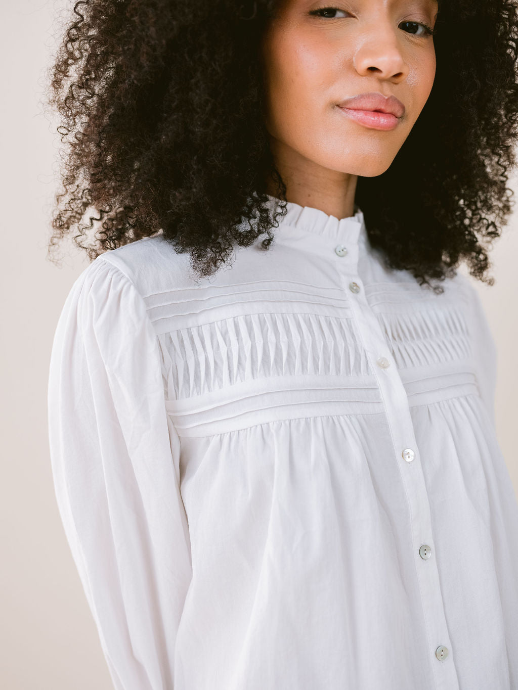 L'agence Lindy Eyelet Blouse in White